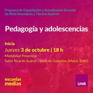 Lee más sobre el artículo Programa de capacitación y actualización Docente: “Pedagogía y adolescencias”