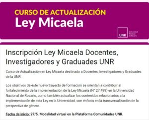 Lee más sobre el artículo CURSO DE ACTUALIZACIÓN EN LEY MICAELA