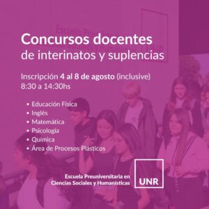 Lee más sobre el artículo Convocatoria a Concursos Docentes de Interinatos y Suplencias en la Escuela en Cs. Sociales y Humanísticas de la UNR.