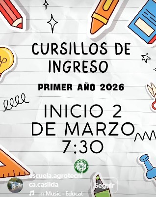 Lee más sobre el artículo Cursillos de Ingreso Primer año 2026