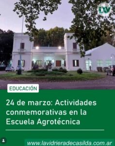Lee más sobre el artículo 24 de marzo – Publicación realizada por el periódico La Vidriera.