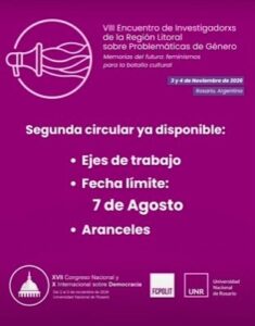 Lee más sobre el artículo VIII Encuentro de Investigadorxs de la Región Litoral sobre Problemáticas de Género.